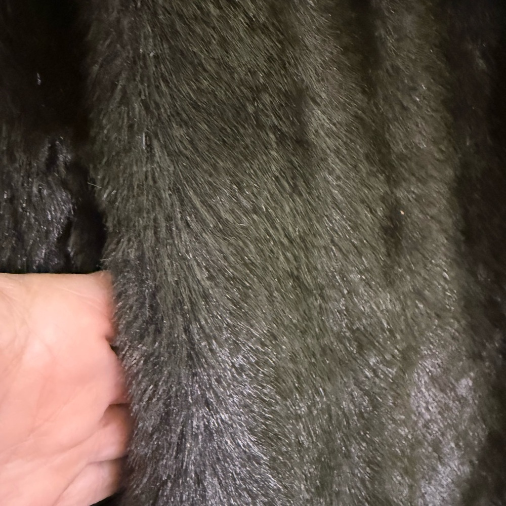 Vintage Brown Faux Fur L Coat Rich Espresso Glam Mob Wife Aesthetic Outerwear - Picture 7 of 10